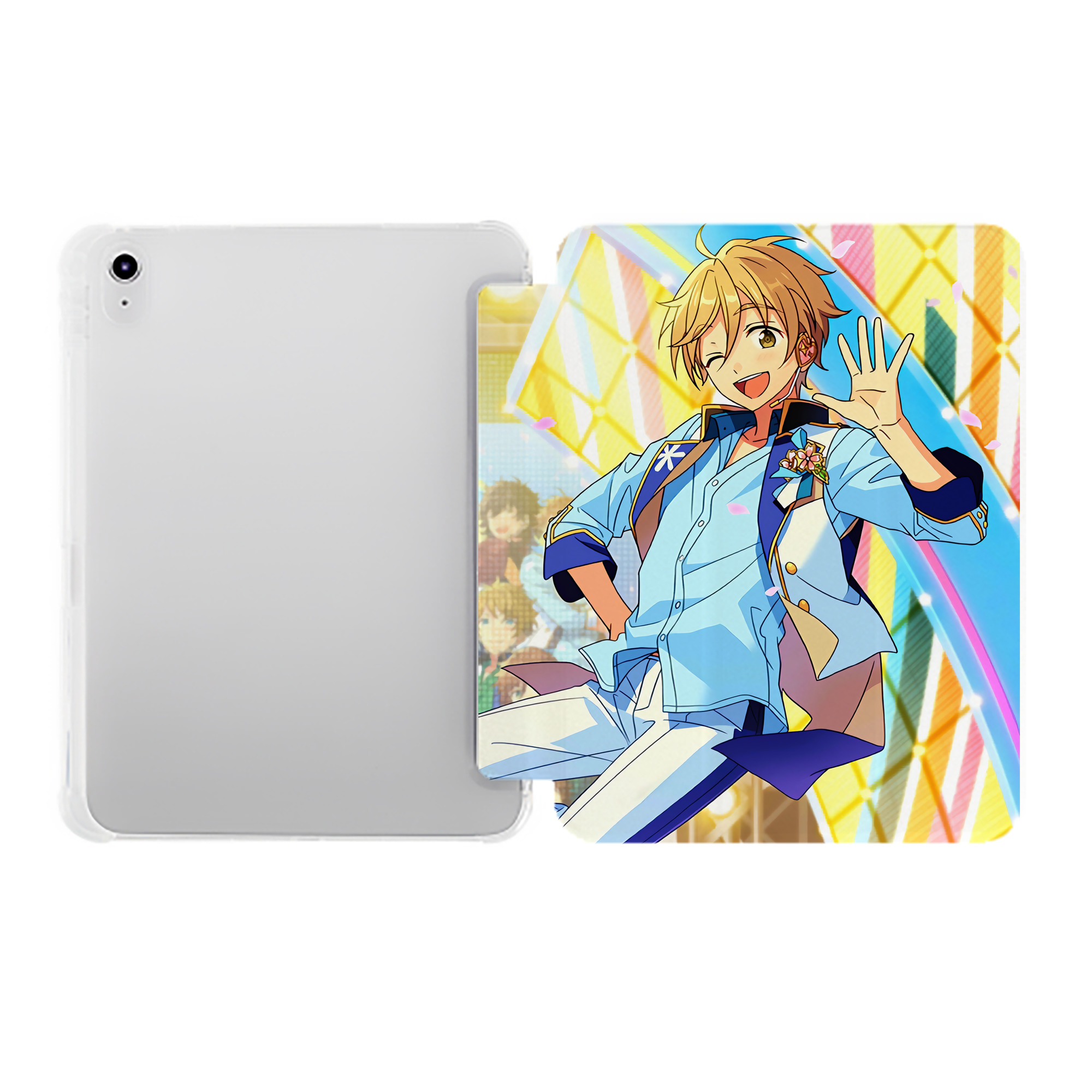 （画像用） あんさんぶるスターズ! Ensemble Stars IPad ケース ペン収納付き 三つ折りスタンド PUレザー×シリコン 対応機種9.5/10.5/10.9インチ